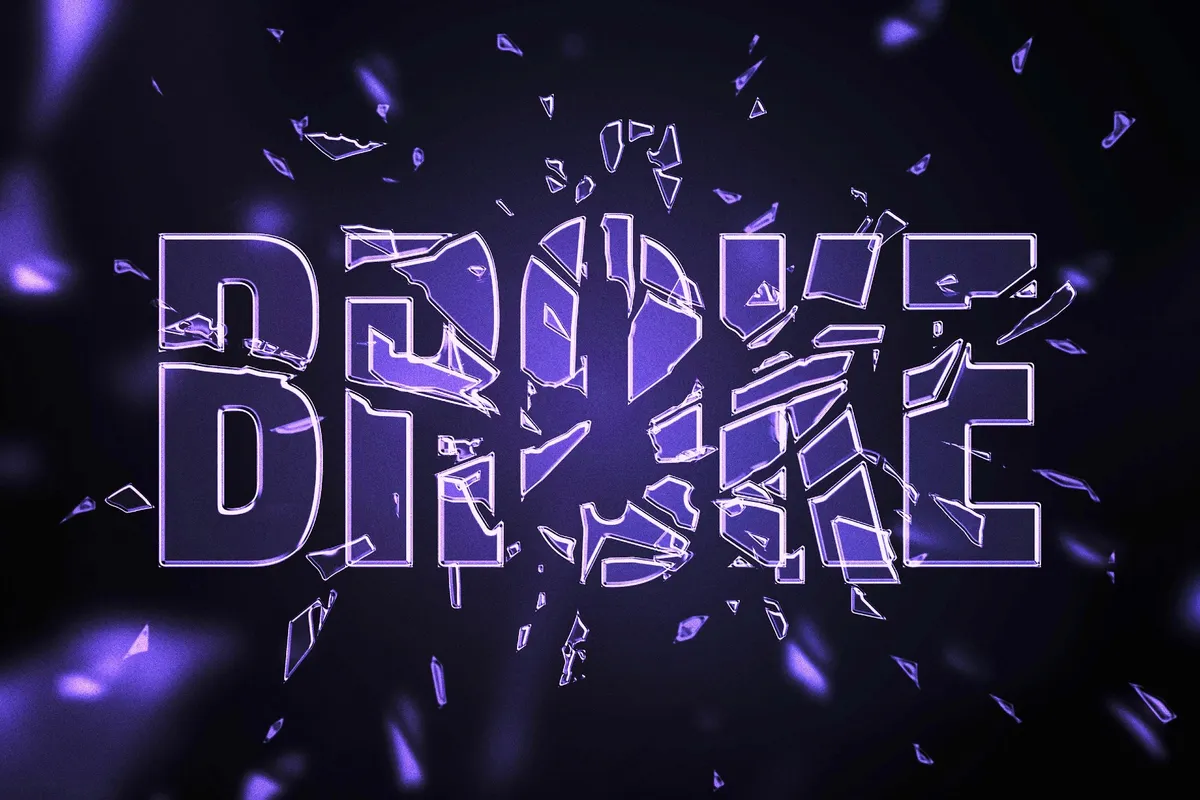 Broken Color Glass Text Effect