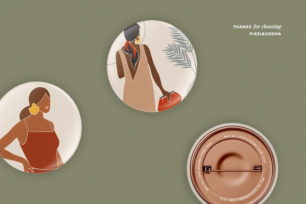 Button Badge Mockup