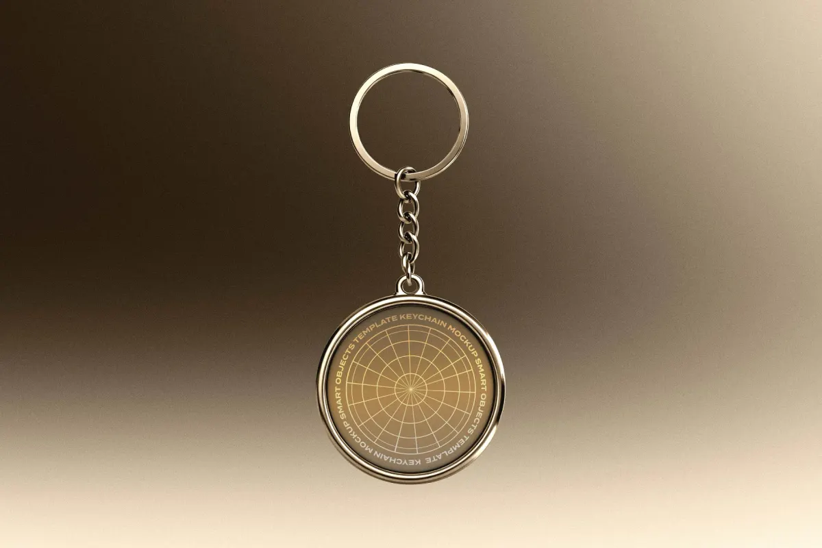 Round Metal Keychain Mockup