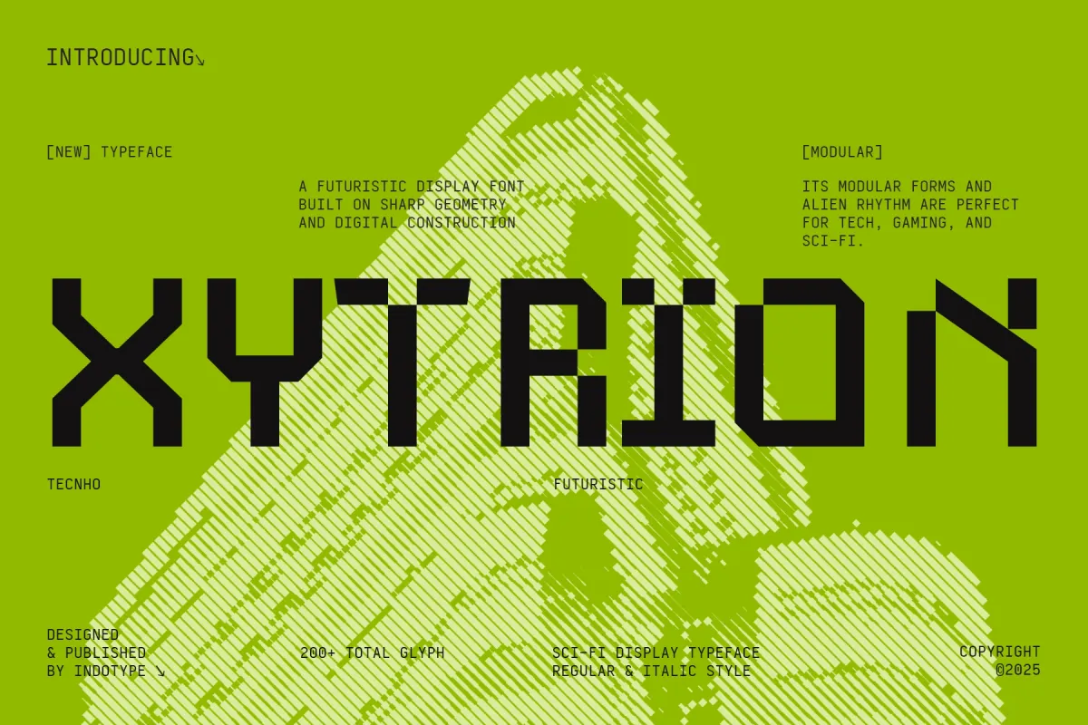 Xytrion - Futuristic Pixel Display Font