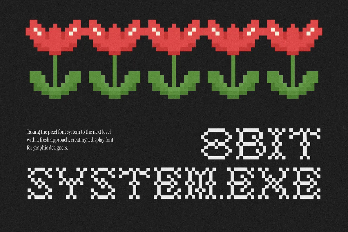 Ratbit - Pixel Display Font with Outline Style