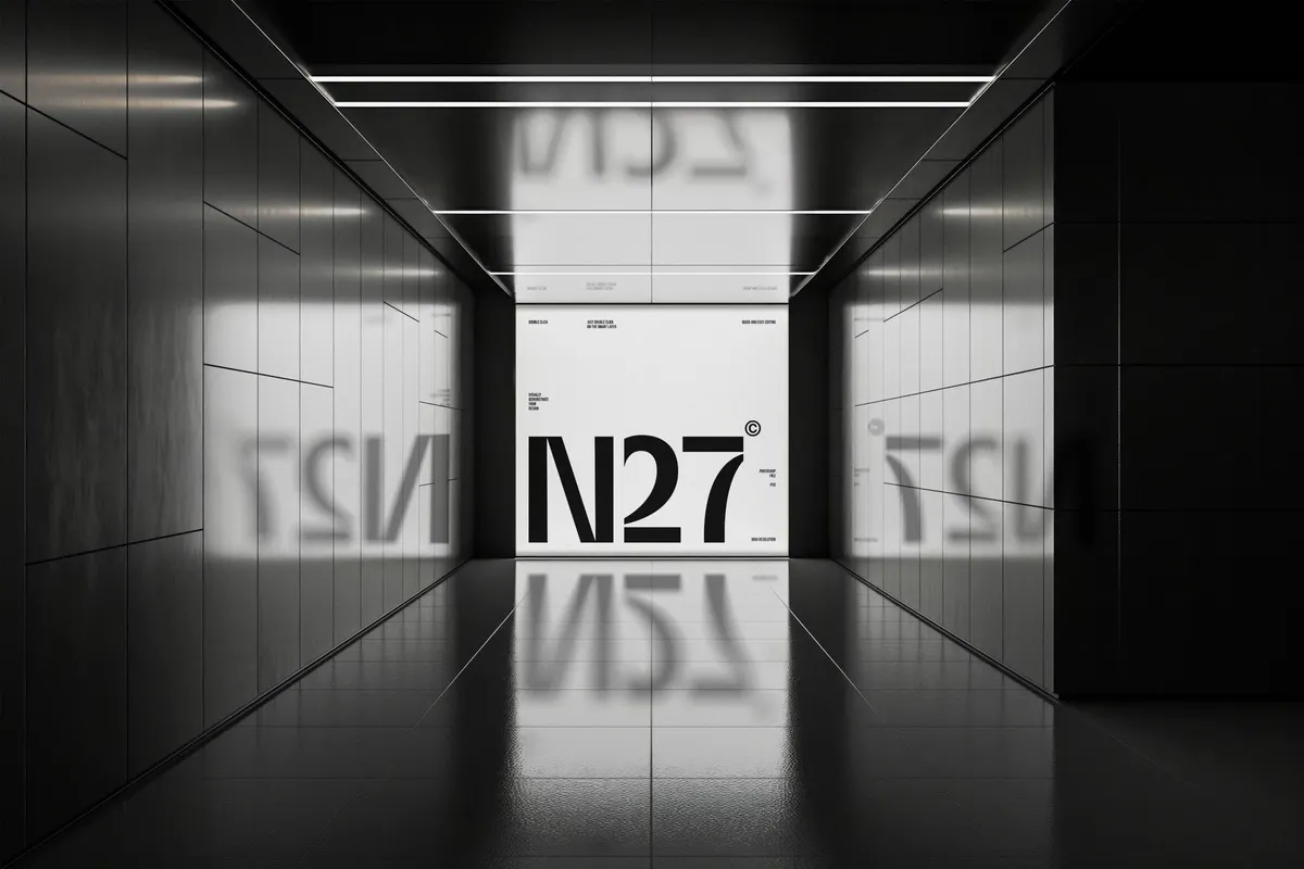 Futuristic Light Wall Mockup