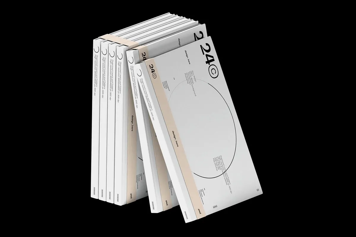 Hardcover Books Branding Mockup