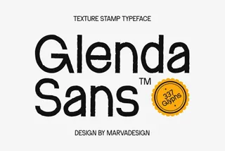 Glenda Sans — Texture Stamp Typeface
