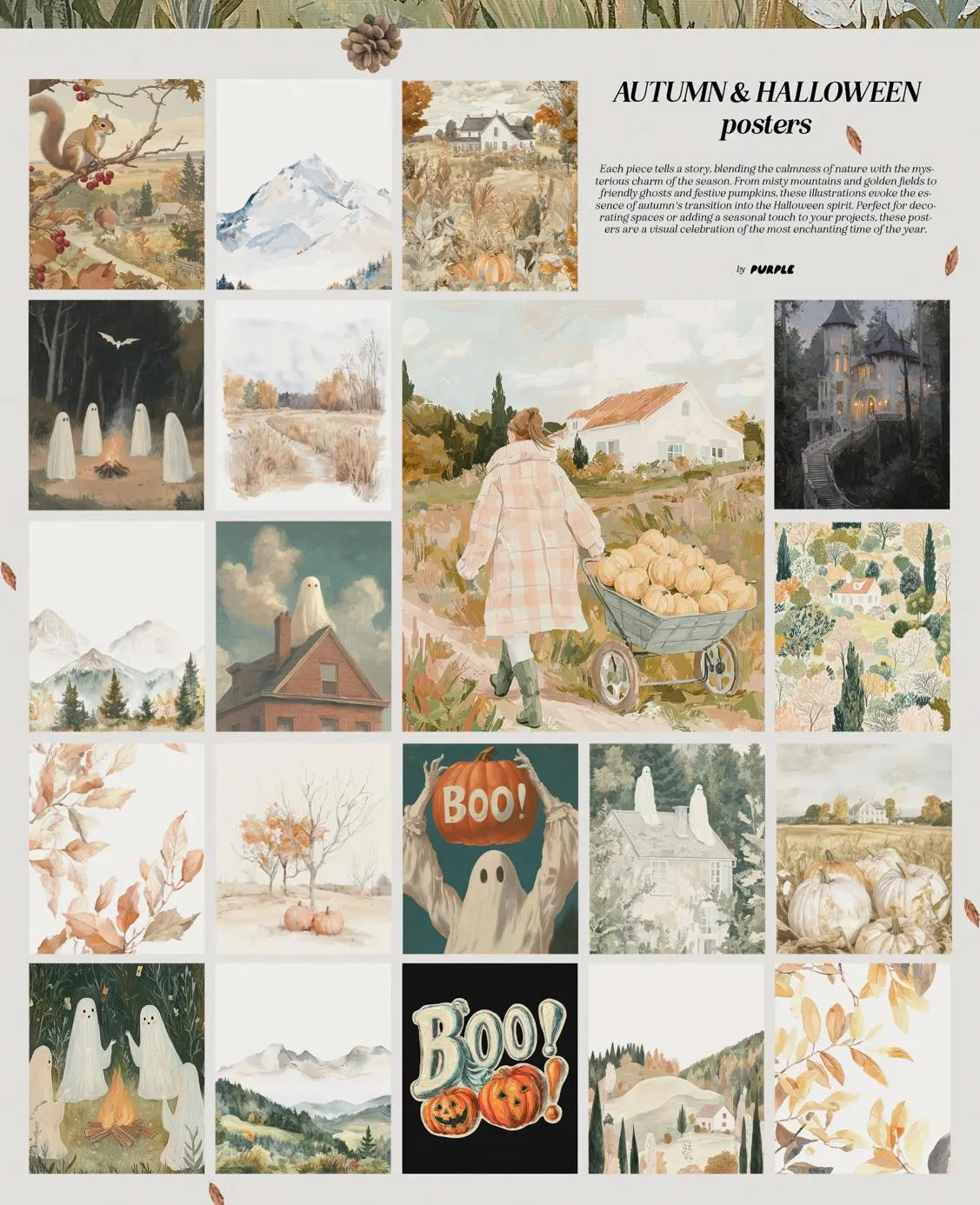Autumn & Halloween Seasonal Art Collection