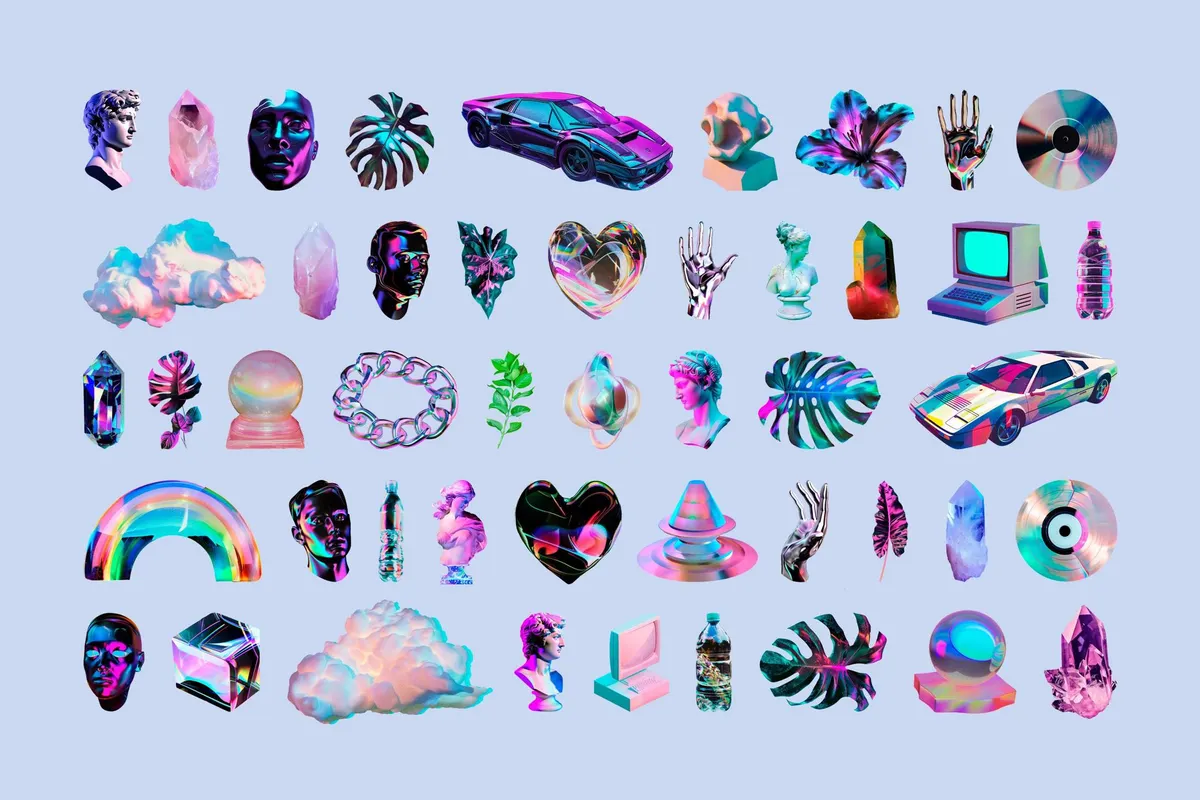 Vaporwave Collage Kit