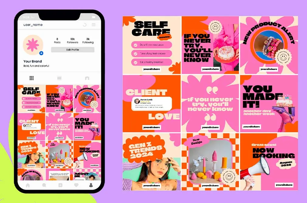 Bold Fun & Colorful Instagram Post Templates