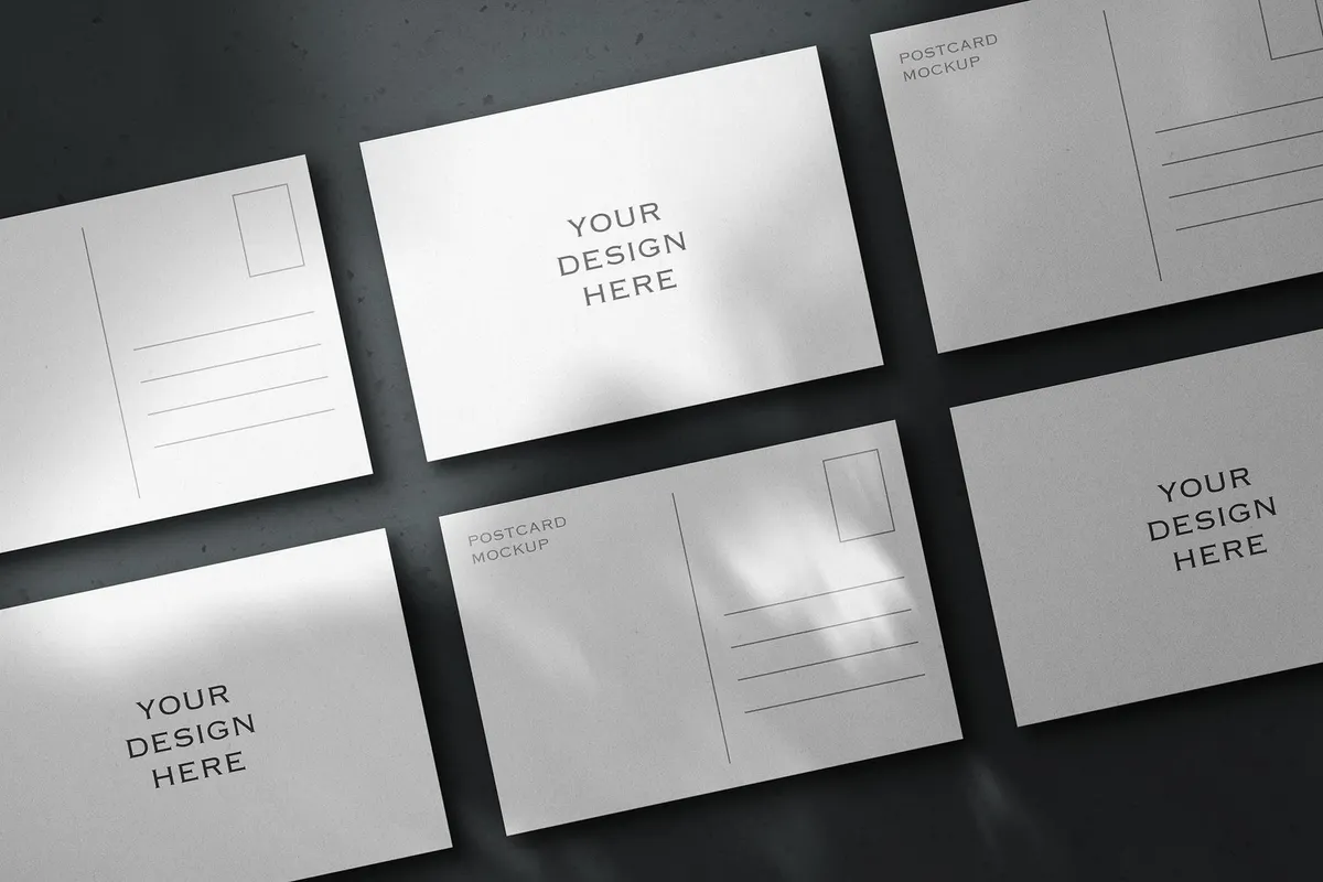 Tiled A6 Postcards Mockup