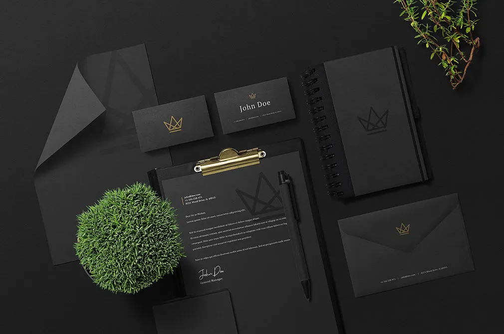 Black Branding Mockup Scenes