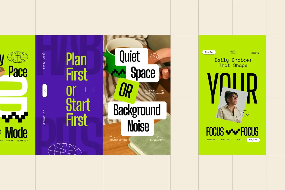 Work and Focus Choices Instagram (AI, EPS, PSD)