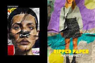 Ripped Paper Poster Photo Effect