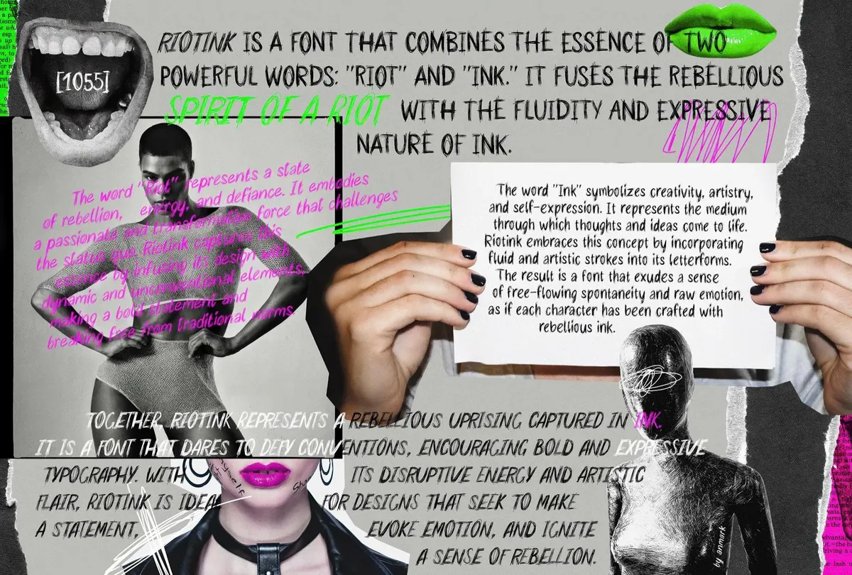 RiotINK. Handwritten Scribble Font
