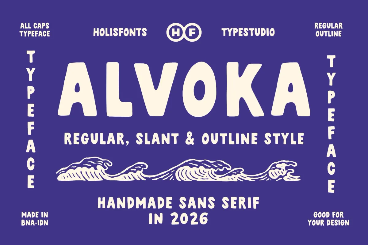 Alvoka - Retro Hand Drawn Playful Font