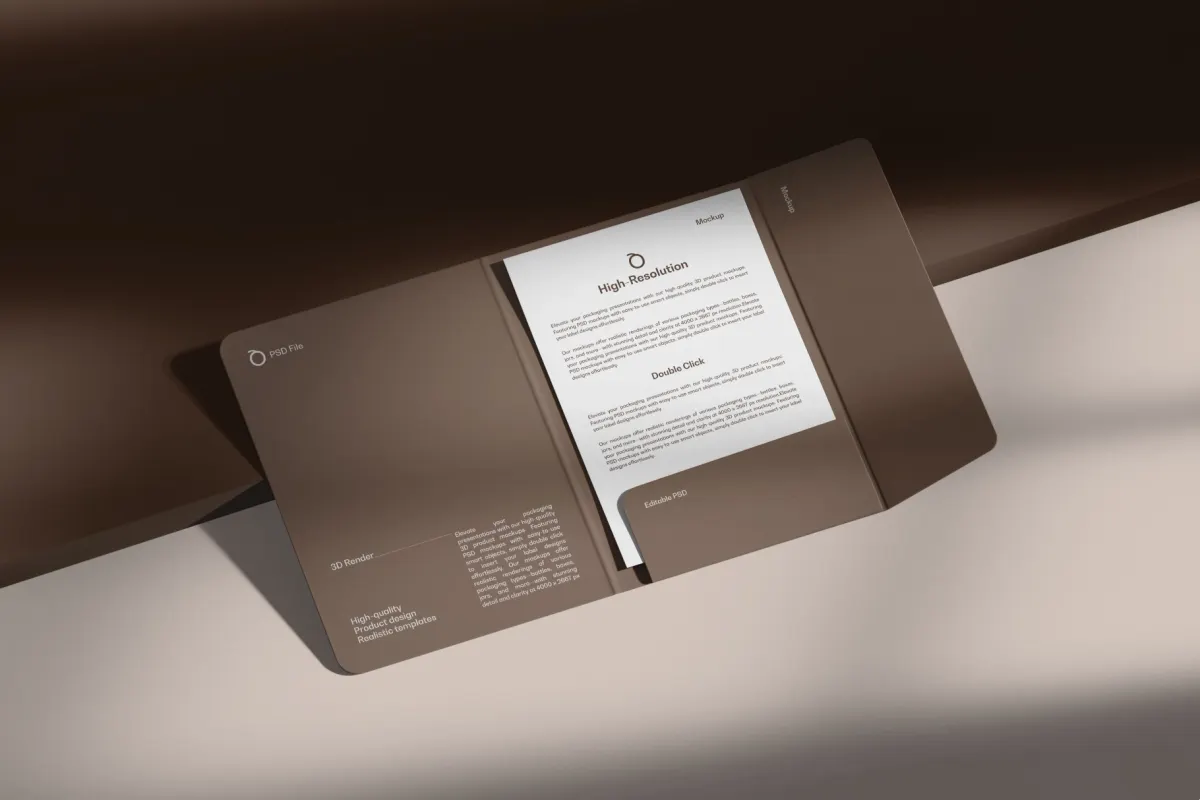 Presentation Folder & Paper Mockup