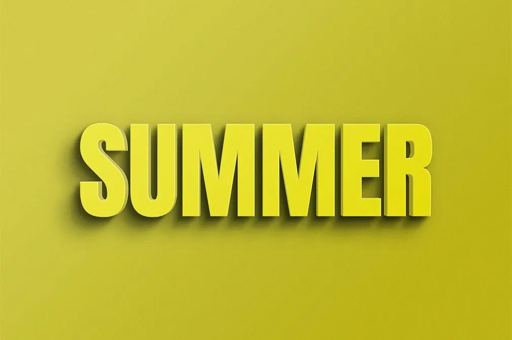 Summer Vibe Yellow Text Effect