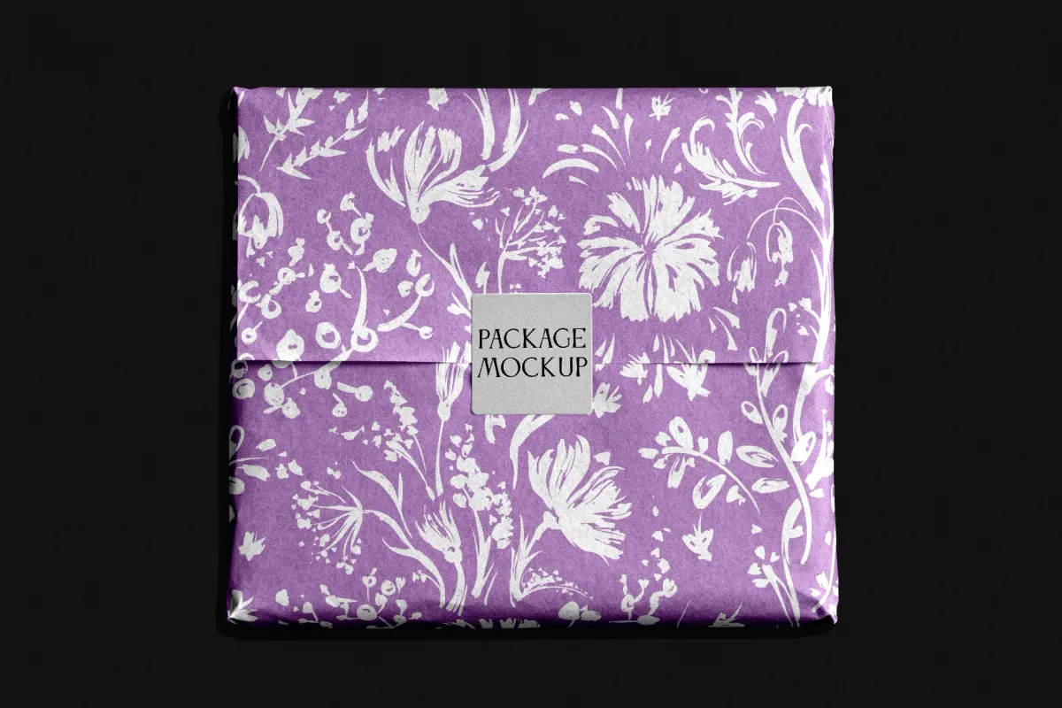 Gift Wrapping Package Mockup