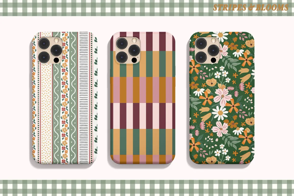 Floral Stripes Plaid Seamless Patterns