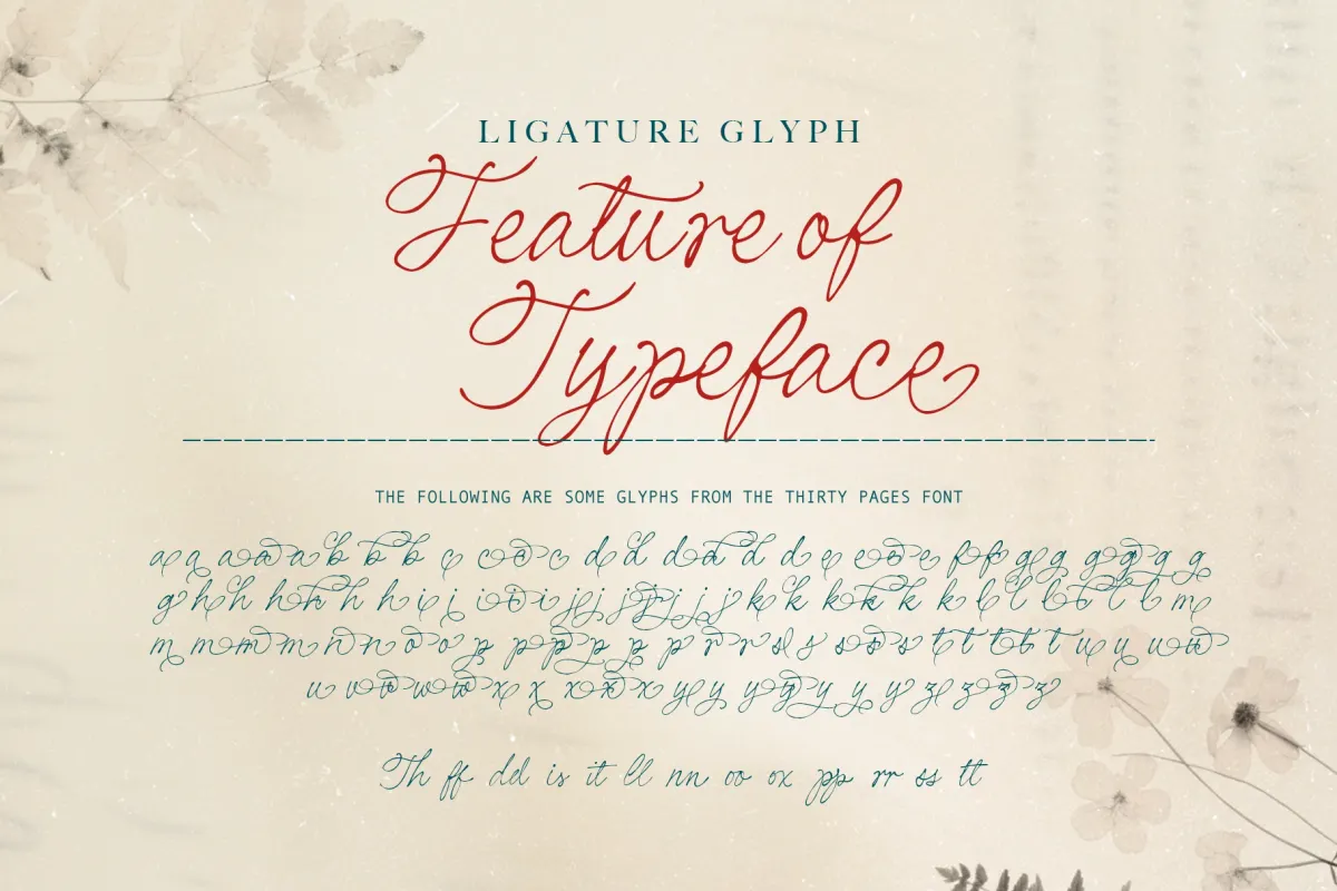 Thirty Pages - Vintage Handwritten Script Font