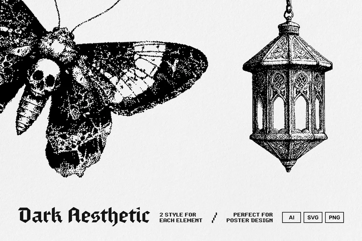 Dark Aesthetic | Bitmap Vectors