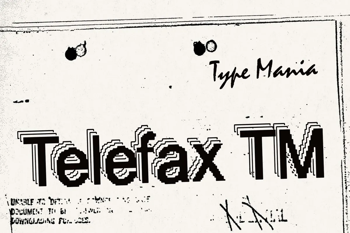Telefax TM — Eroded Fax Typeface
