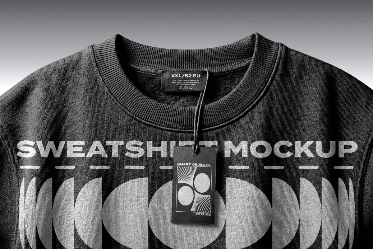 Sweatshirt Minimalist Mockup With Tag