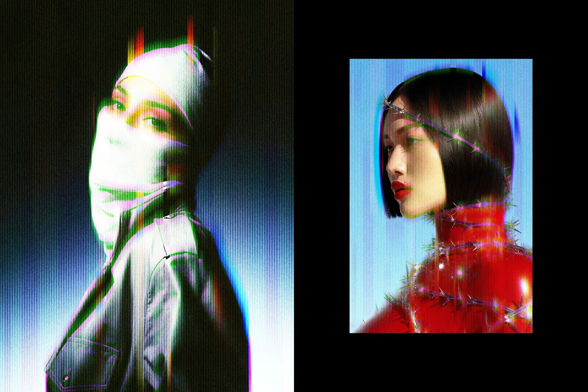 Blurred Glitch Photo Effect