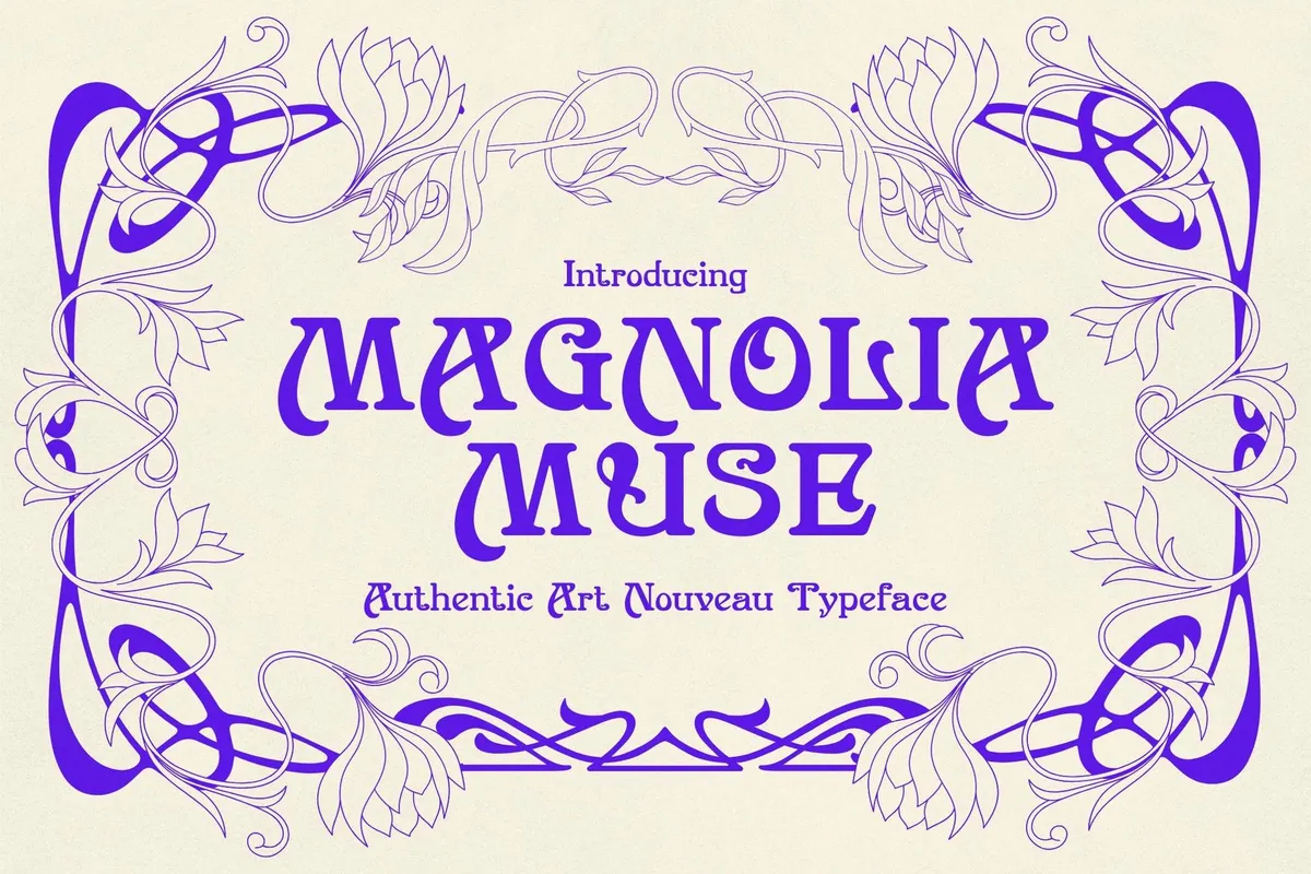 Magnolia Muse - Decortive Art Nouveau Typeface