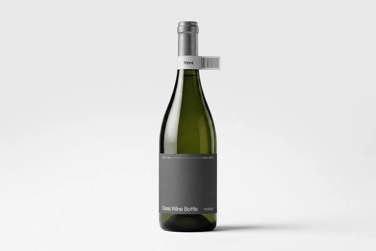 Glass Wine Bottle Mockup