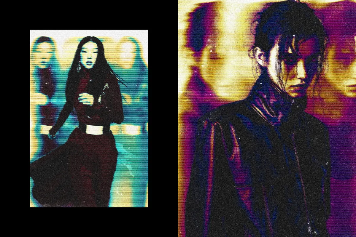 CRT Split Glitch Photo Effect