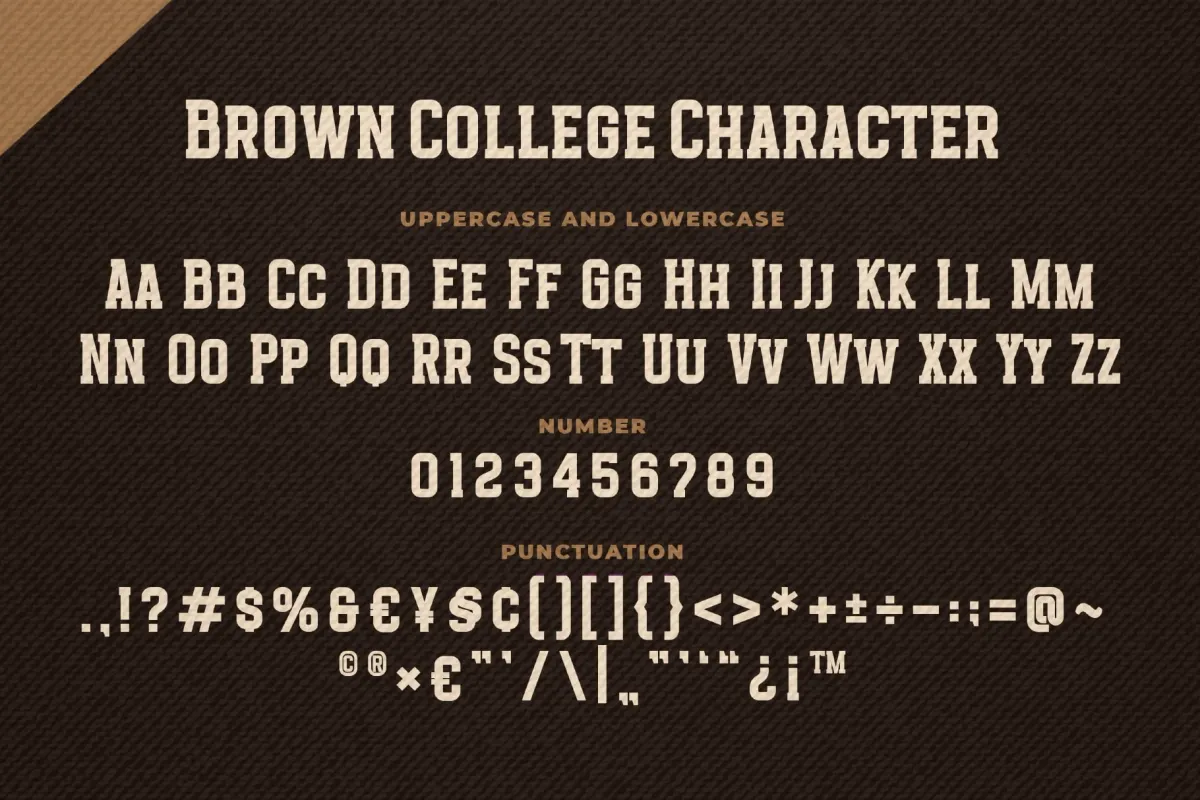 Brown College an Authentic Sport Font