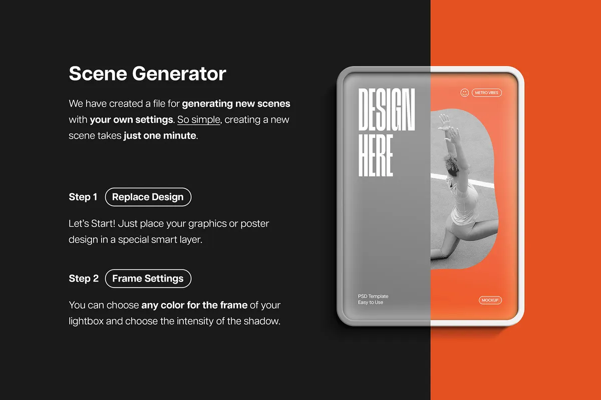 Subway Lightbox Poster Mockup Generator