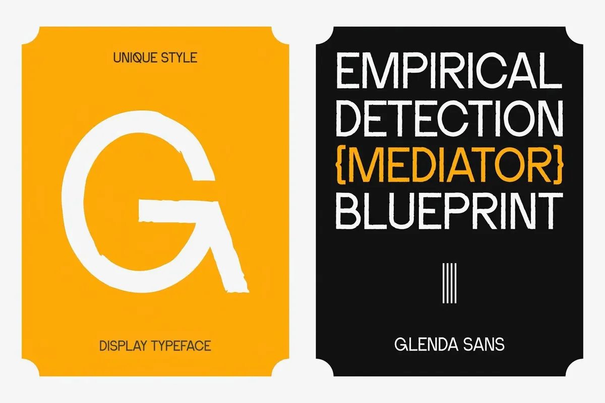 Glenda Sans — Texture Stamp Typeface