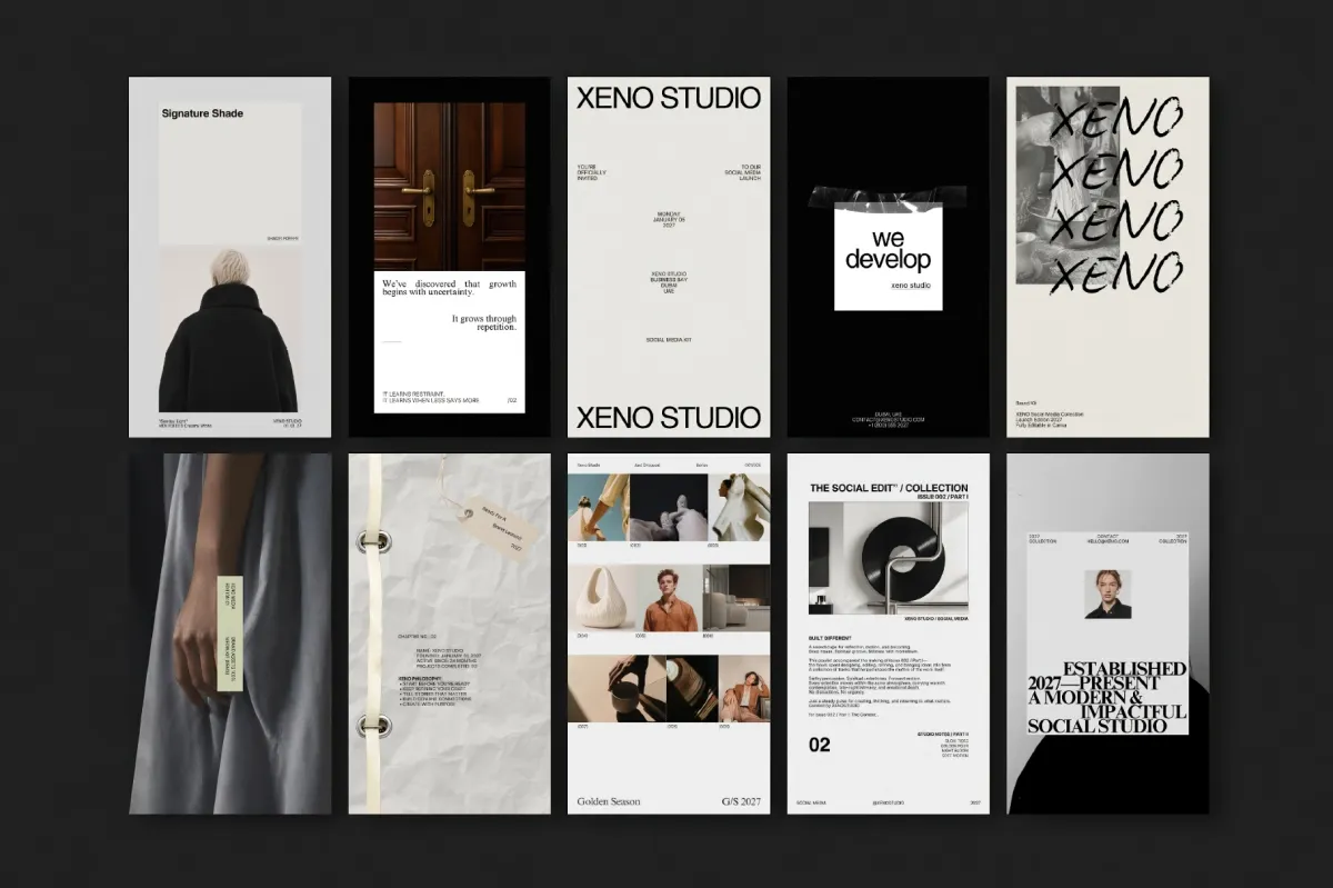XENO II. Instagram Templates for Canva & InDesign