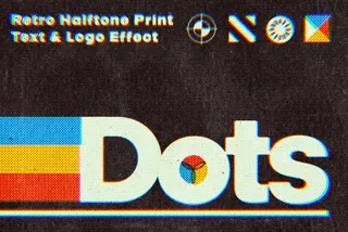 Dots Triple Halftone Text Effect
