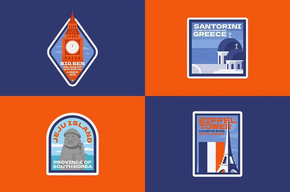 Modern Minimalist Tourism Logo Badges