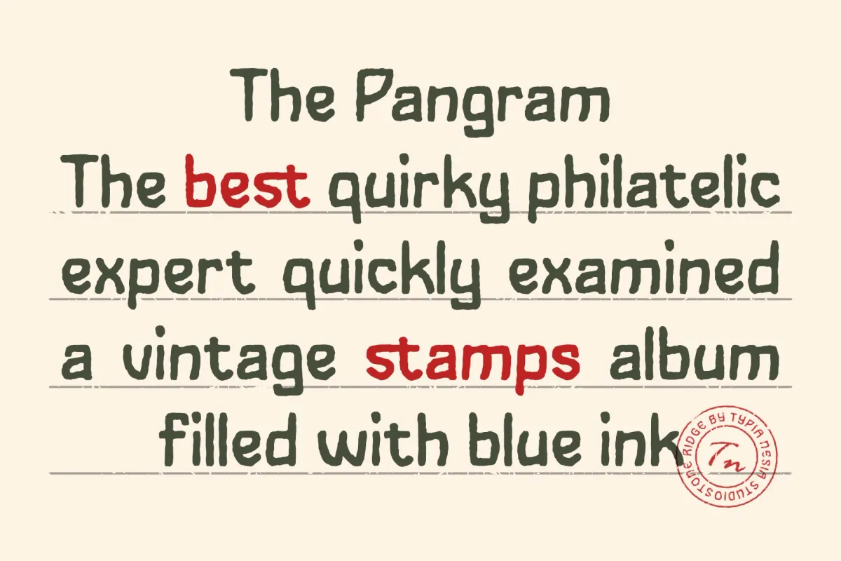 Stone Ridge - Rough Vintage Hand Drawn Font