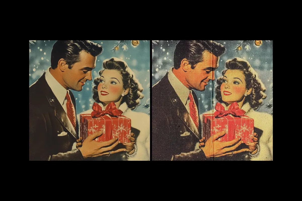 Vintage Halftone Postcard Effect