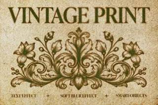 Vintage Print Text Effect