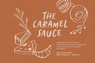 Caramel Sauce Font + Doodles
