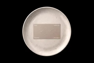 Business Card on a Plate Mockup