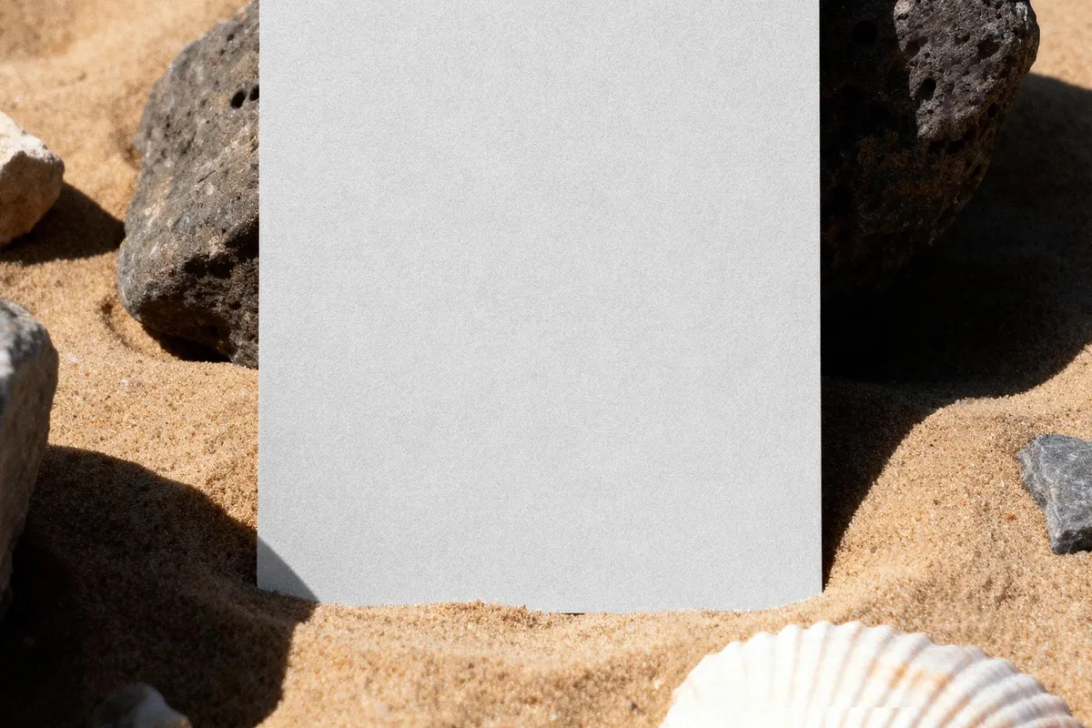 Beach Rocks Poster Mockup