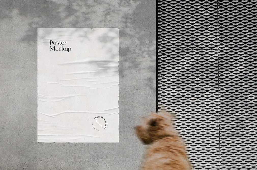 Glued Poster Mockup