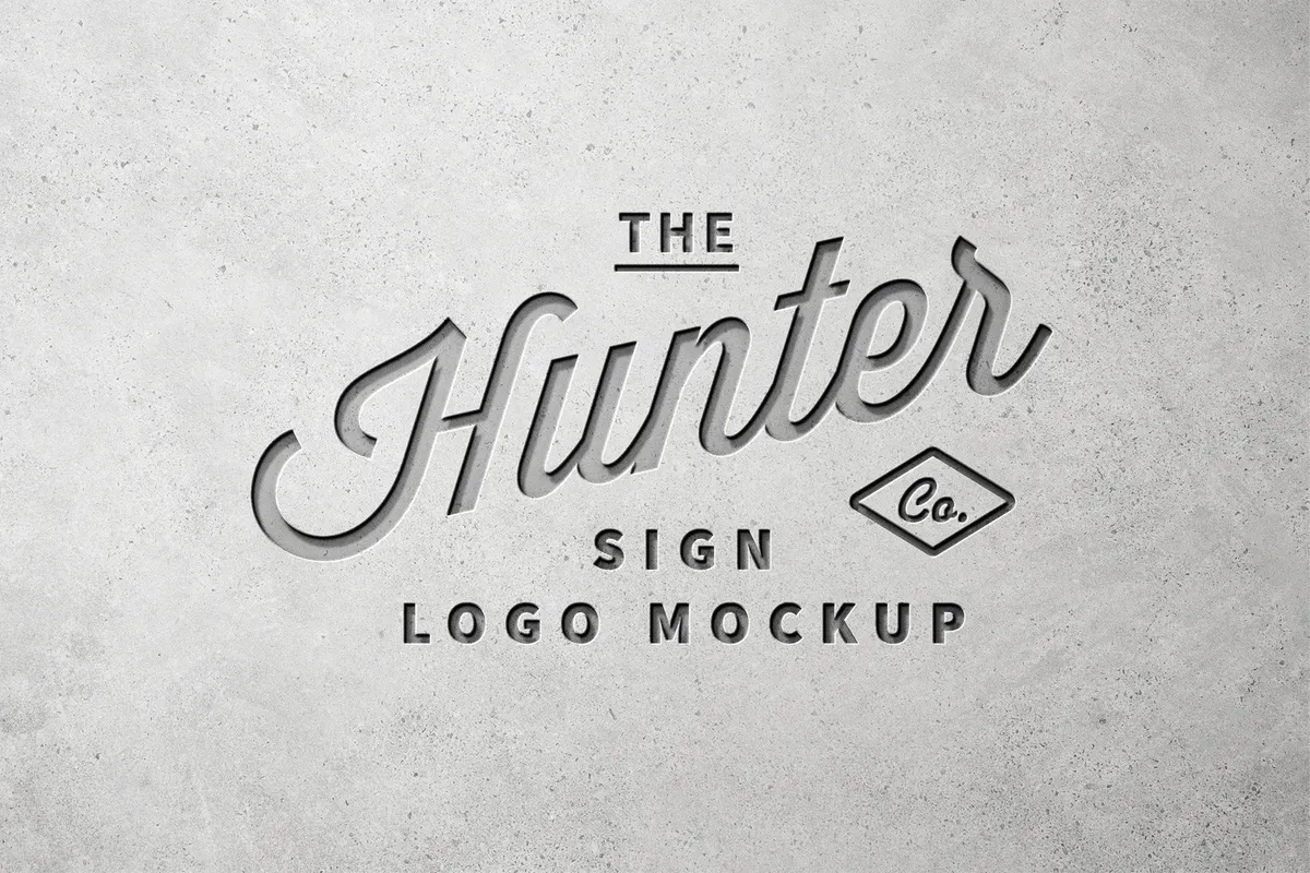 Concrete Wall Logo Mockup