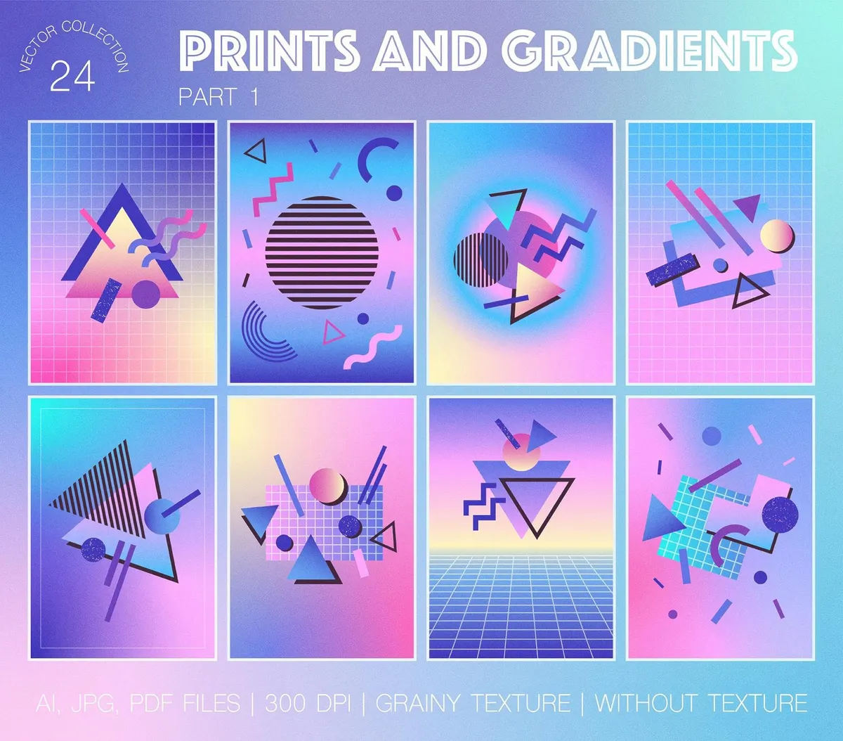 80s Retro Geometry & Gradients