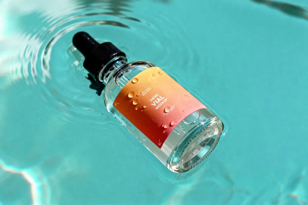 Floating Dropper Bottle Mockup