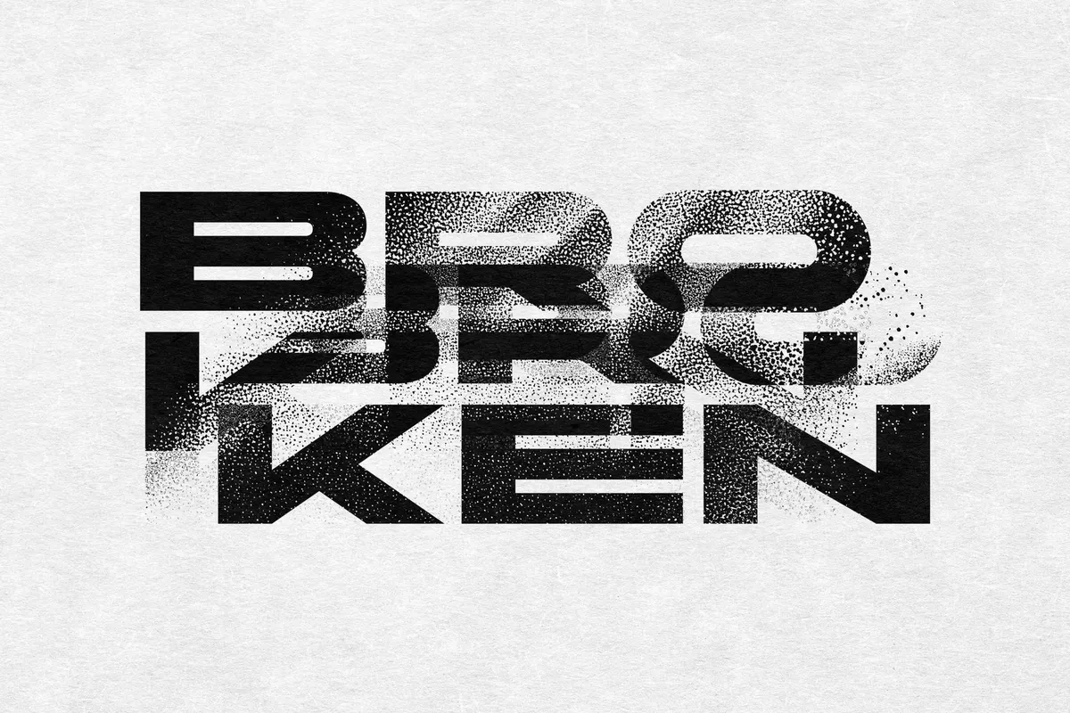 Dusty Distortortion Text Effect