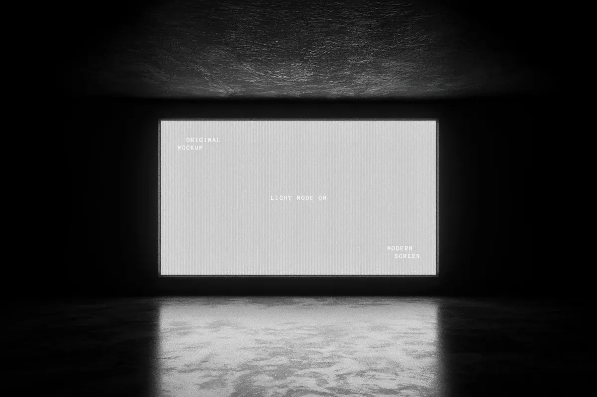Glowing Horizontal Screen Mockup