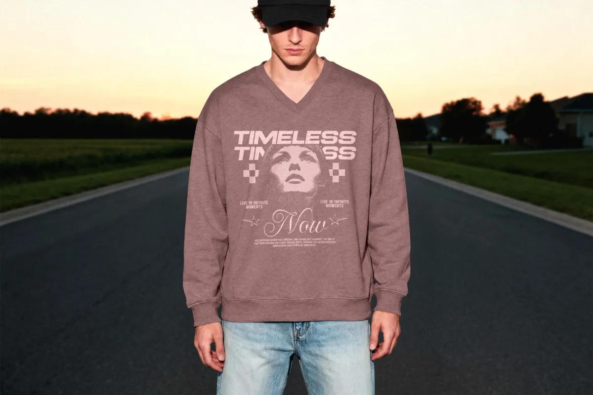 V-Neck Sweatshirt Mockup
