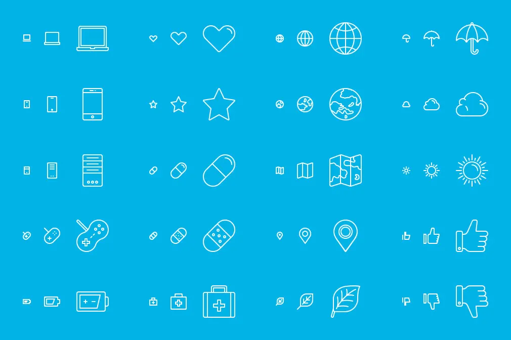 100 Responsive Line Icons
