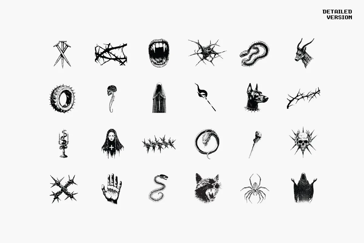 Dark Aesthetic Dithering Graphic Pack Vol.1